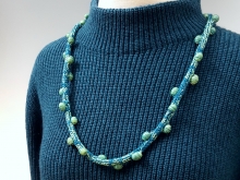 Blue and green necklace with beads