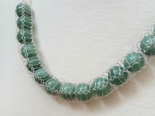 Silver Cord with Adventurine Beads