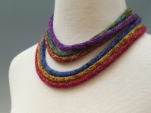 Colorful, triple strand necklace