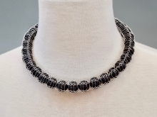 Silver cord with lava beads