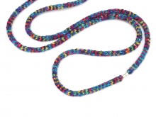 Blue-multicolor cord necklace