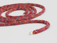 Variegated coral and pink cord necklace