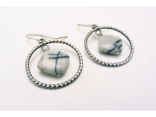 Twisted Circle Earring with Picasso Jasper  Twisted Circle Earring with Picasso Jasper