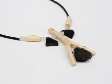 Y twig with obsidian beads