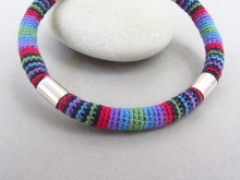Bangle Bracelet Black and Jeweltones Bangle Bracelet Black and Jeweltones