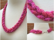 Magenta braid necklace